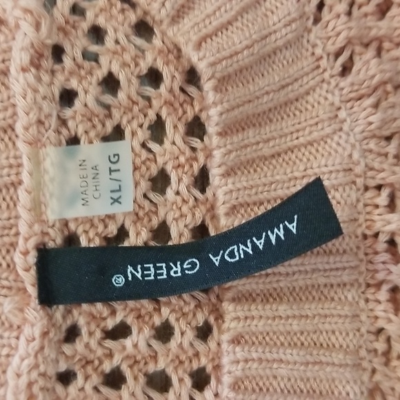 (XL) Amanda Green Crochet Sweater Oversized Relaxed Fit Bohemian Indie Granny - Picture 3 of 8